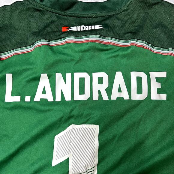 Mexico National Soccer Team Green Jersey L. Andrade #1, '14, Size M, Adidas - Picture 7 of 7